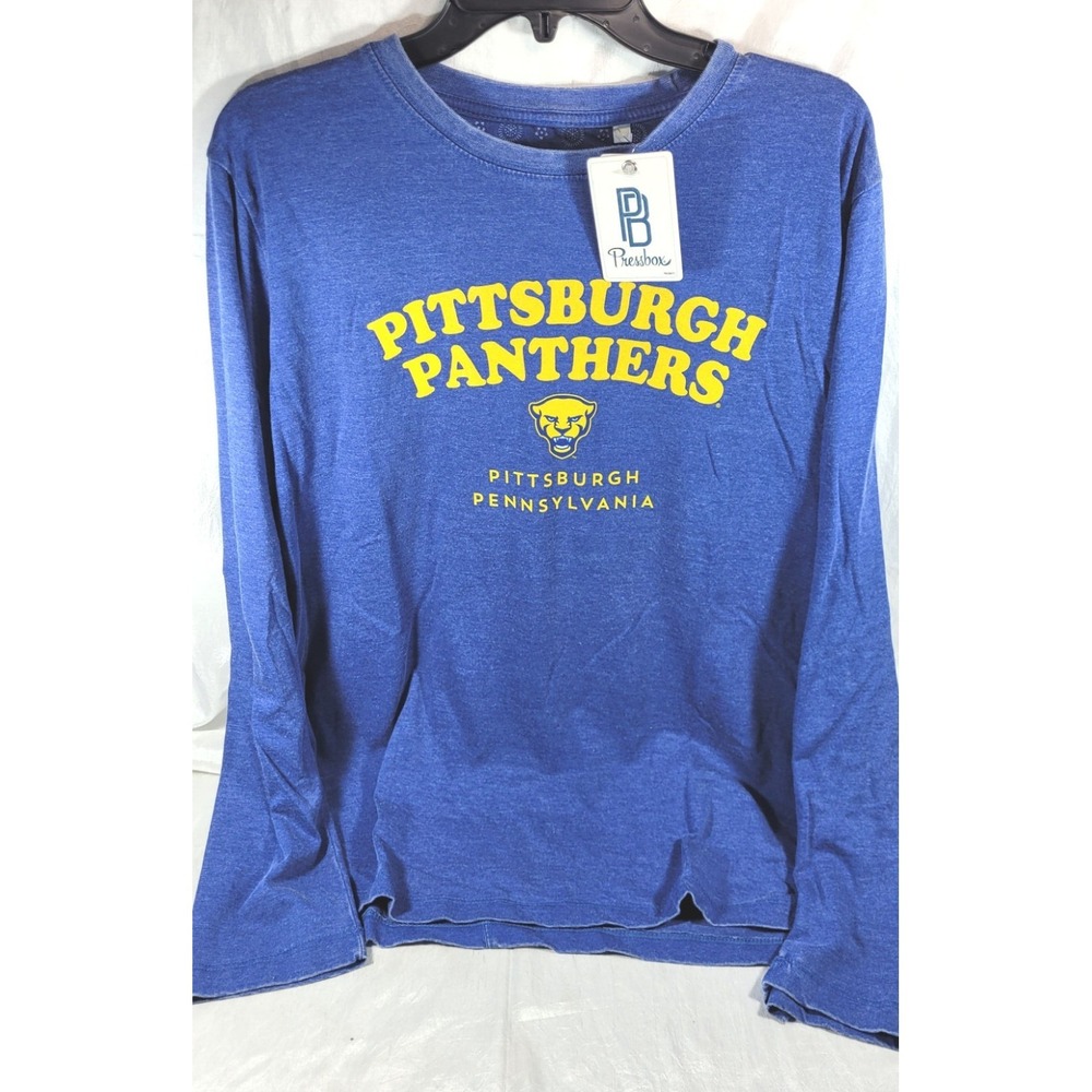 Pressbox Women's Pitt Pittsburgh Panthers Blue Vintage Long Sleeve Tee - XL